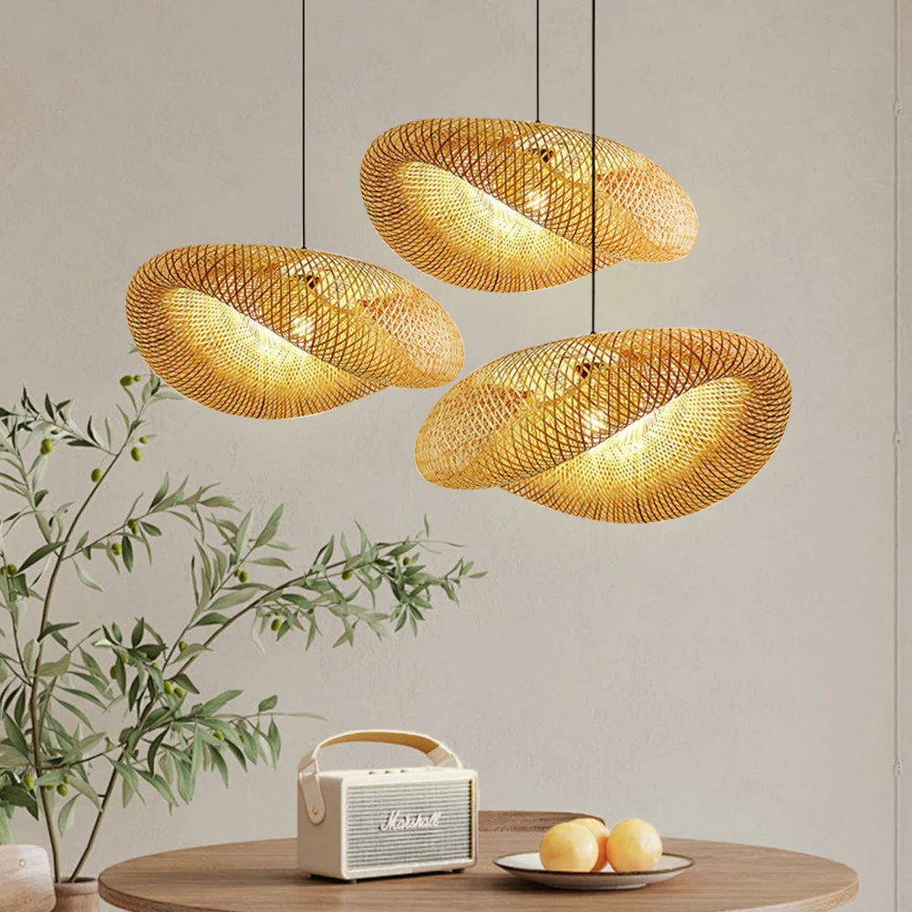 Bamboo Pendant Light - Natural Wood Ceiling Fixture for Dining Room - Image 12