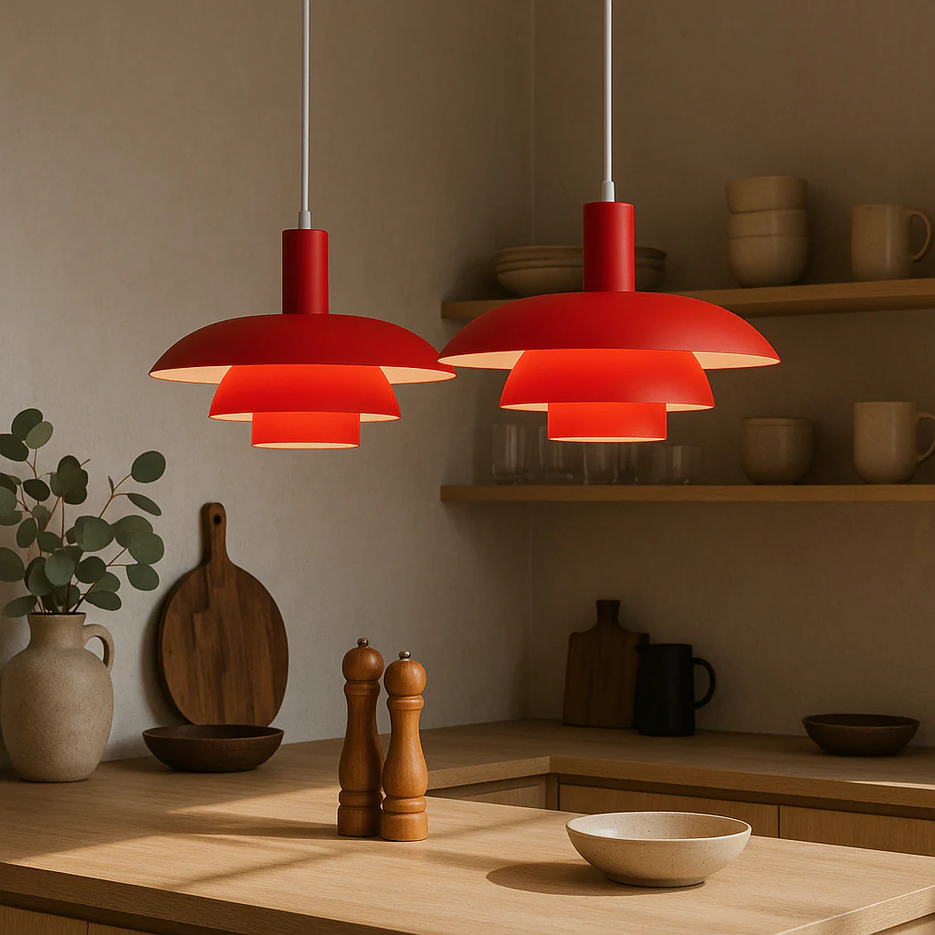 Danish-Style Nordic Pendant Light - Minimalist Dome Lamp - Image 16