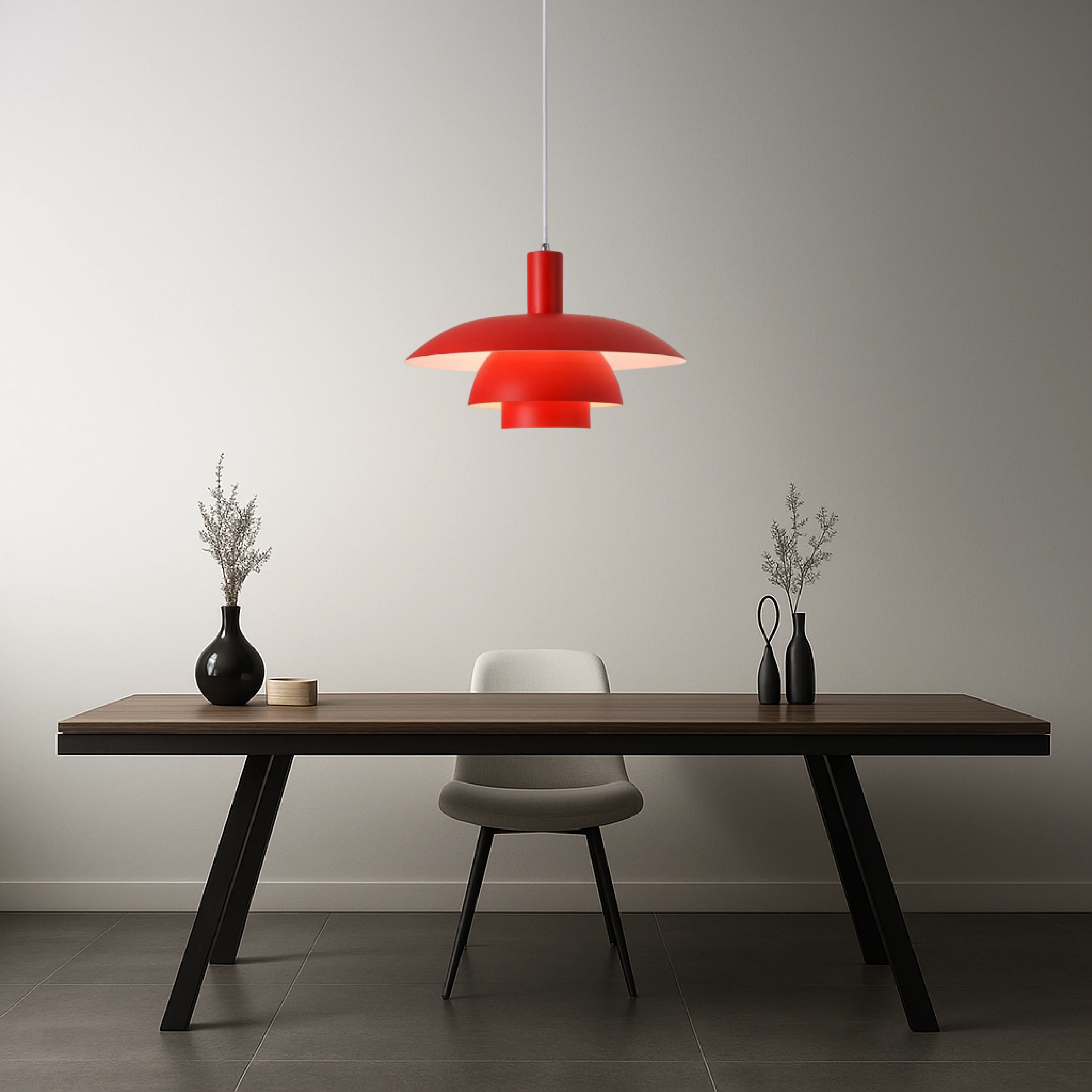 Danish-Style Nordic Pendant Light - Minimalist Dome Lamp - Image 18