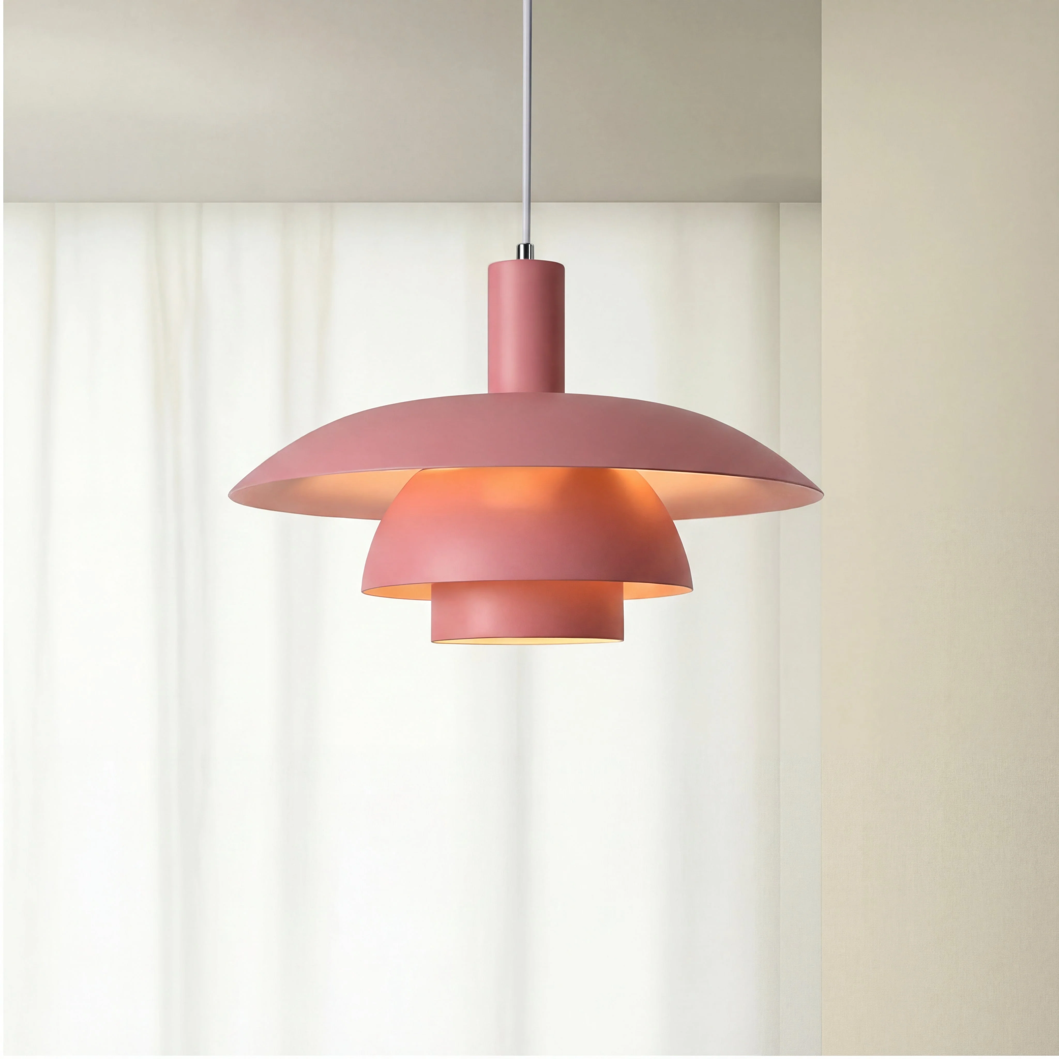 Danish-Style Nordic Pendant Light - Minimalist Dome Lamp - Image 19