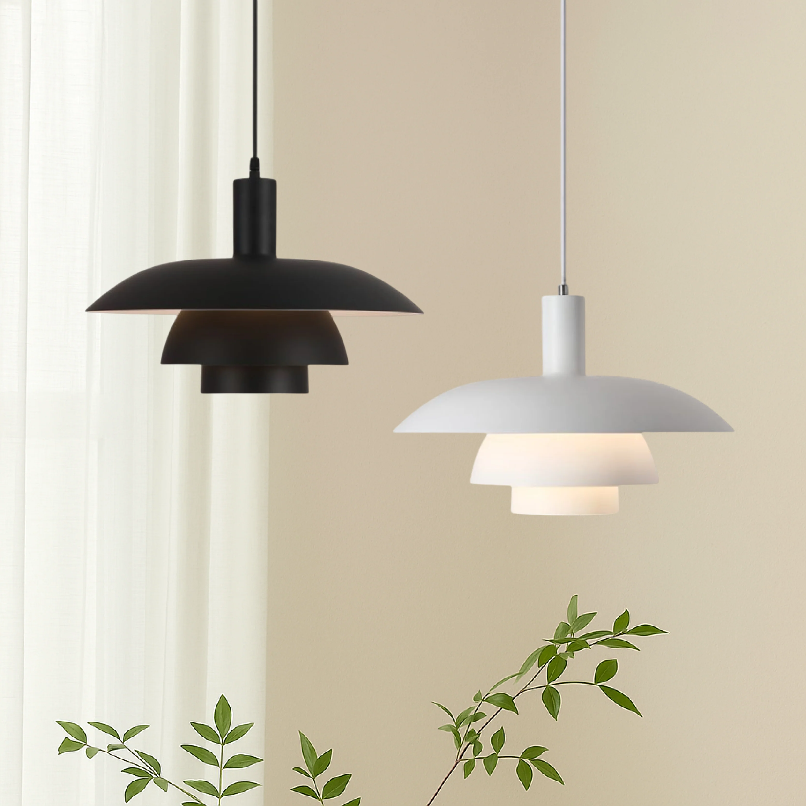 Danish-Style Nordic Pendant Light - Minimalist Dome Lamp - Image 4