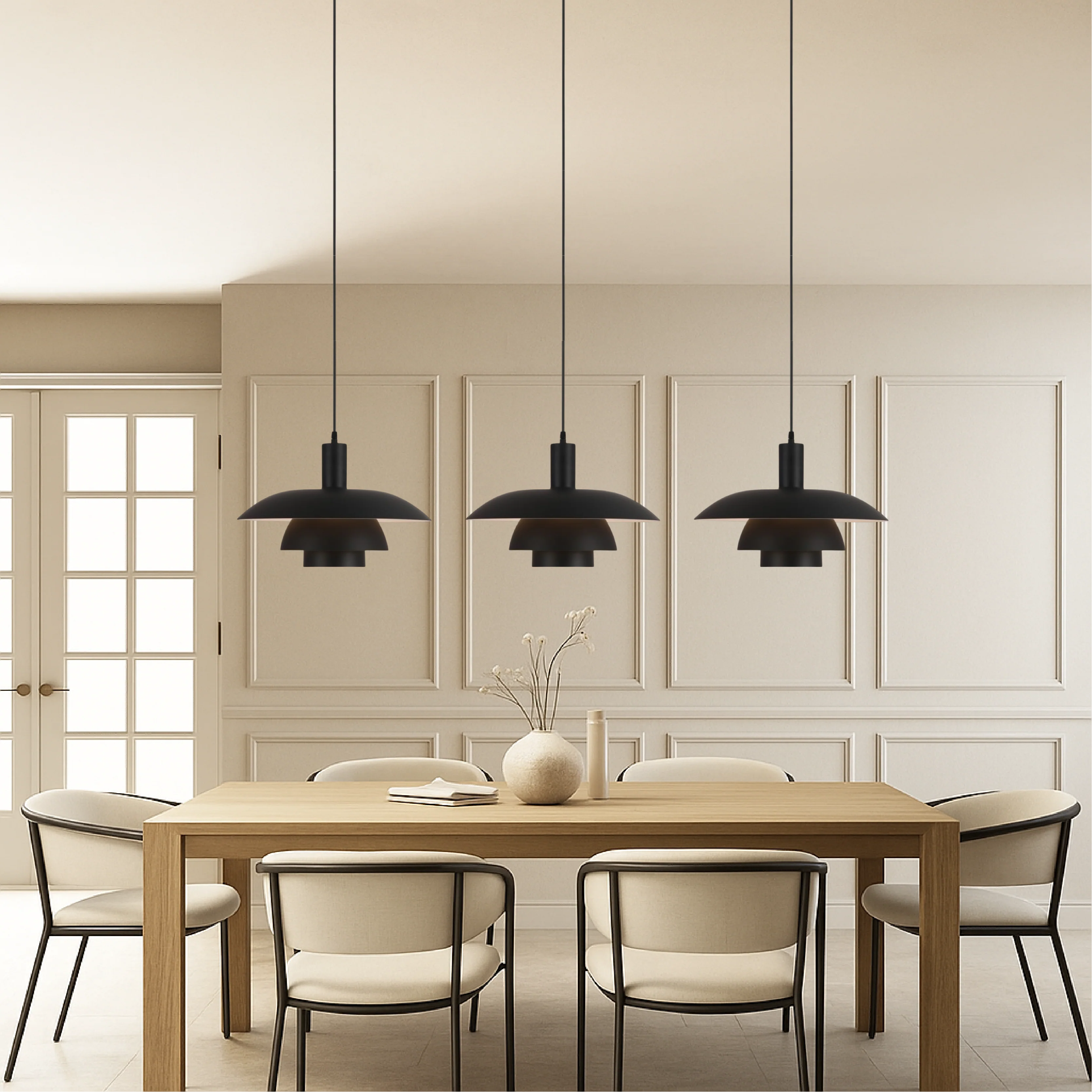 Danish-Style Nordic Pendant Light - Minimalist Dome Lamp - Image 5