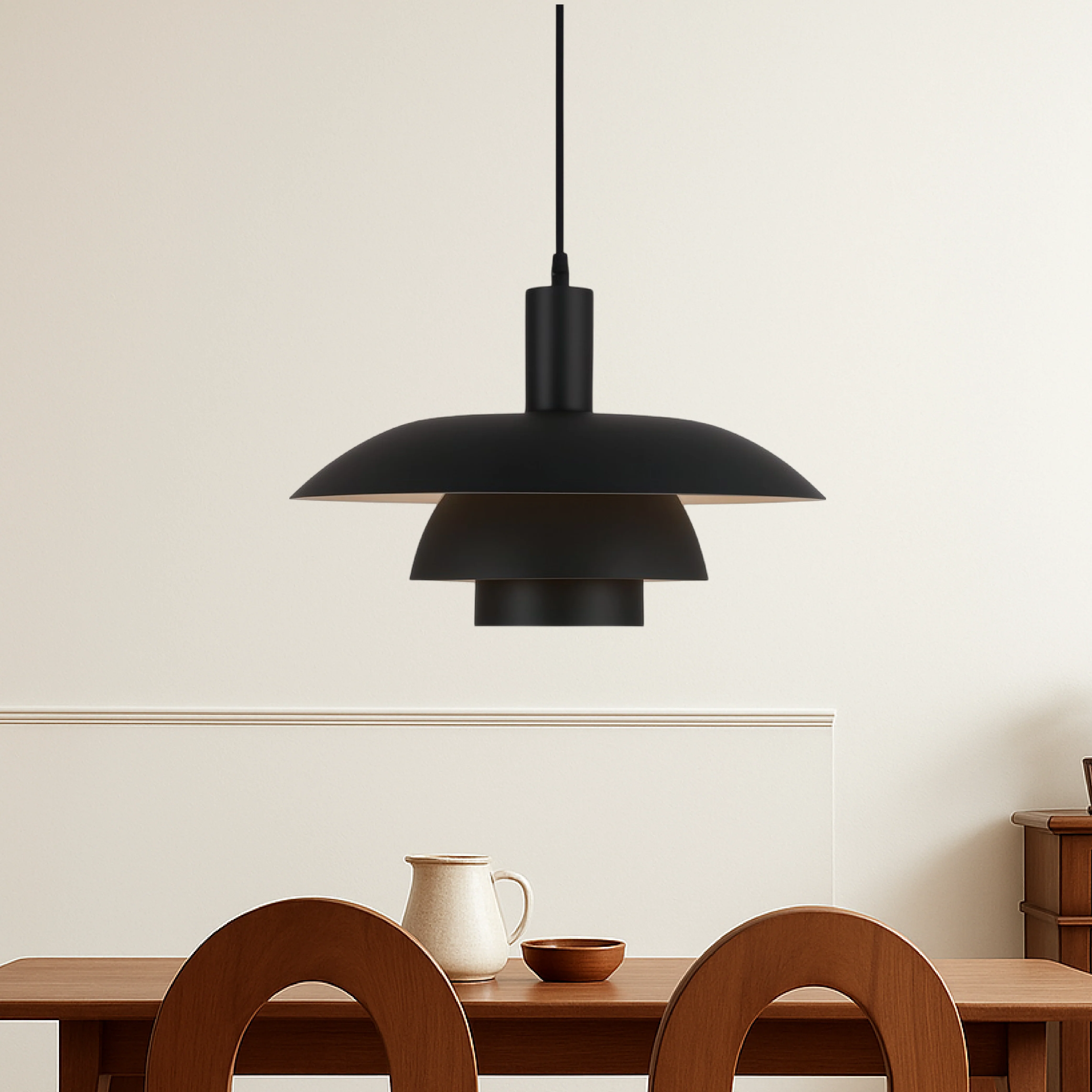 Danish-Style Nordic Pendant Light - Minimalist Dome Lamp - Image 7