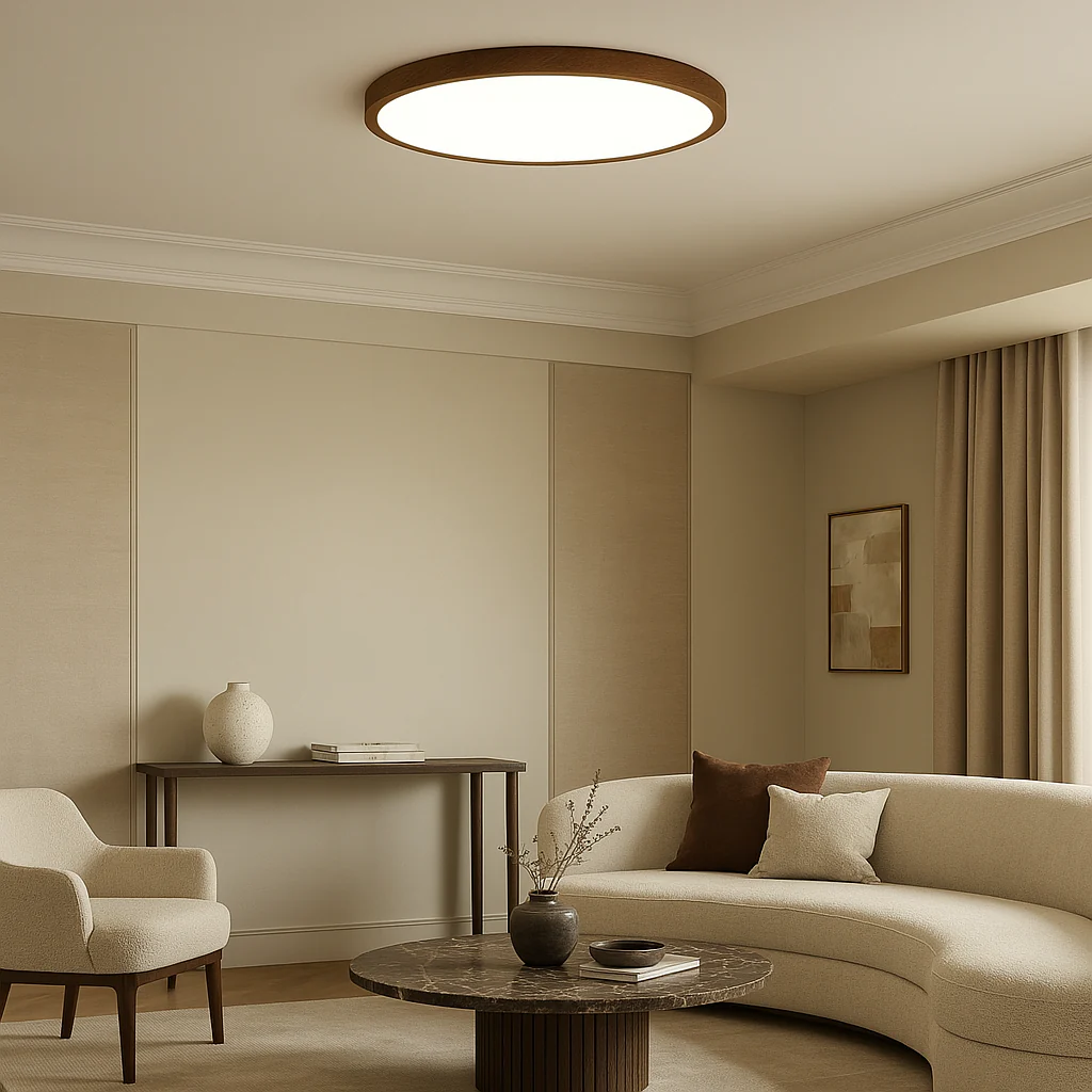 Dark Wood Grain Ceiling Light - Modern LED Fixture - Image 3