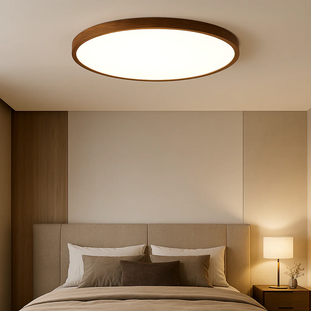 Dark Wood Grain Ceiling Light - Modern LED Fixture - Image 4