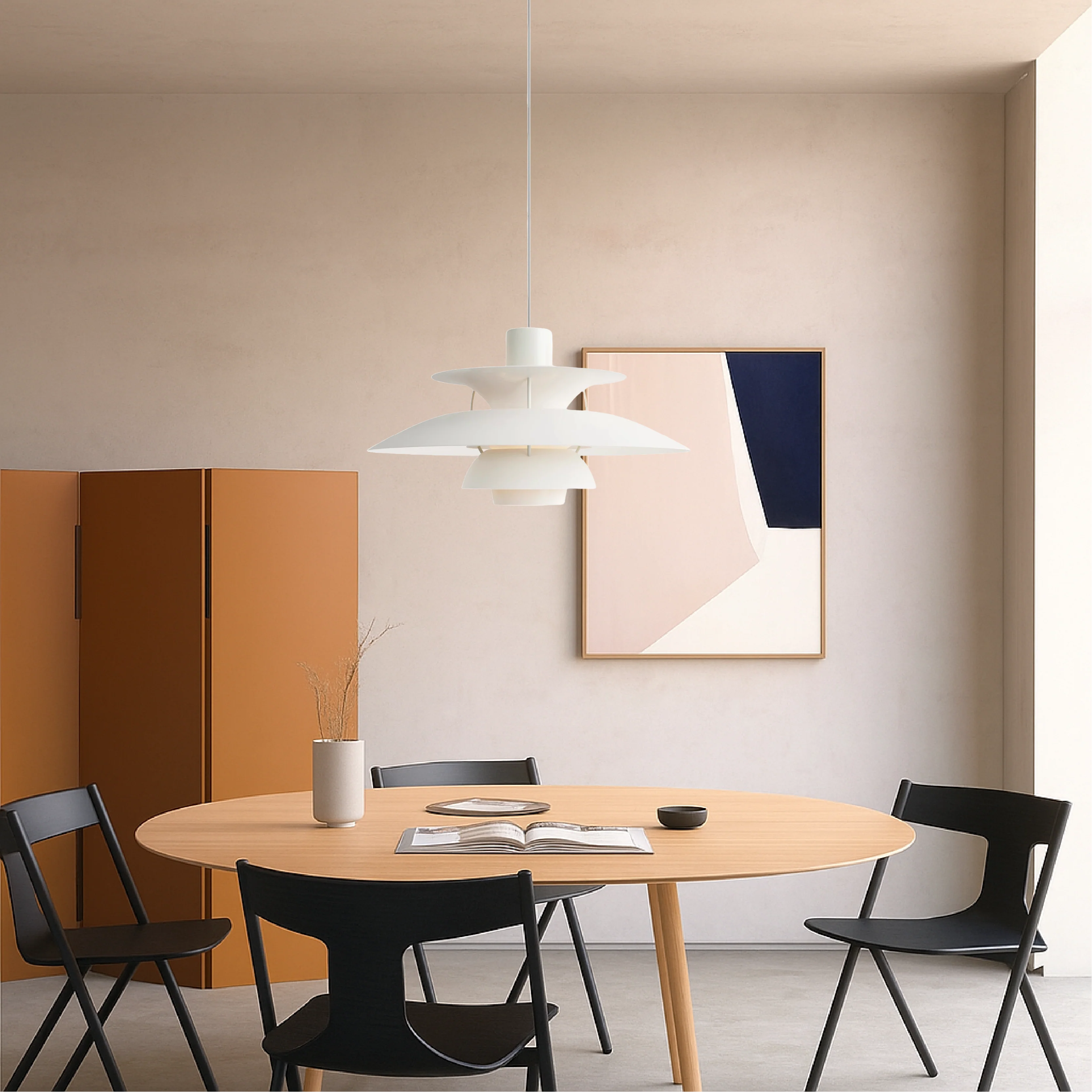 Layered Nordic Pendant Light with Sculptural Shade - Image 14