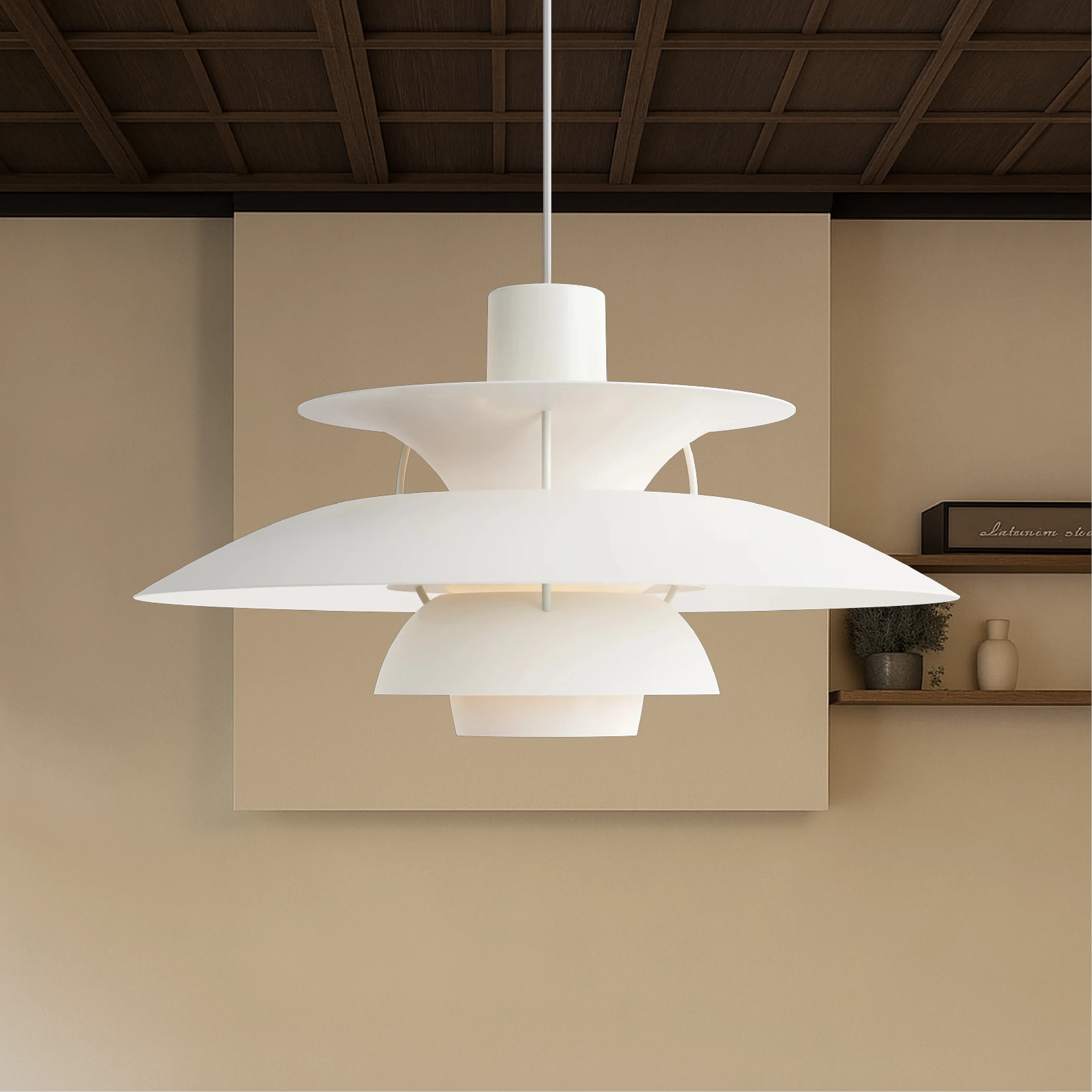 Layered Nordic Pendant Light with Sculptural Shade - Image 19