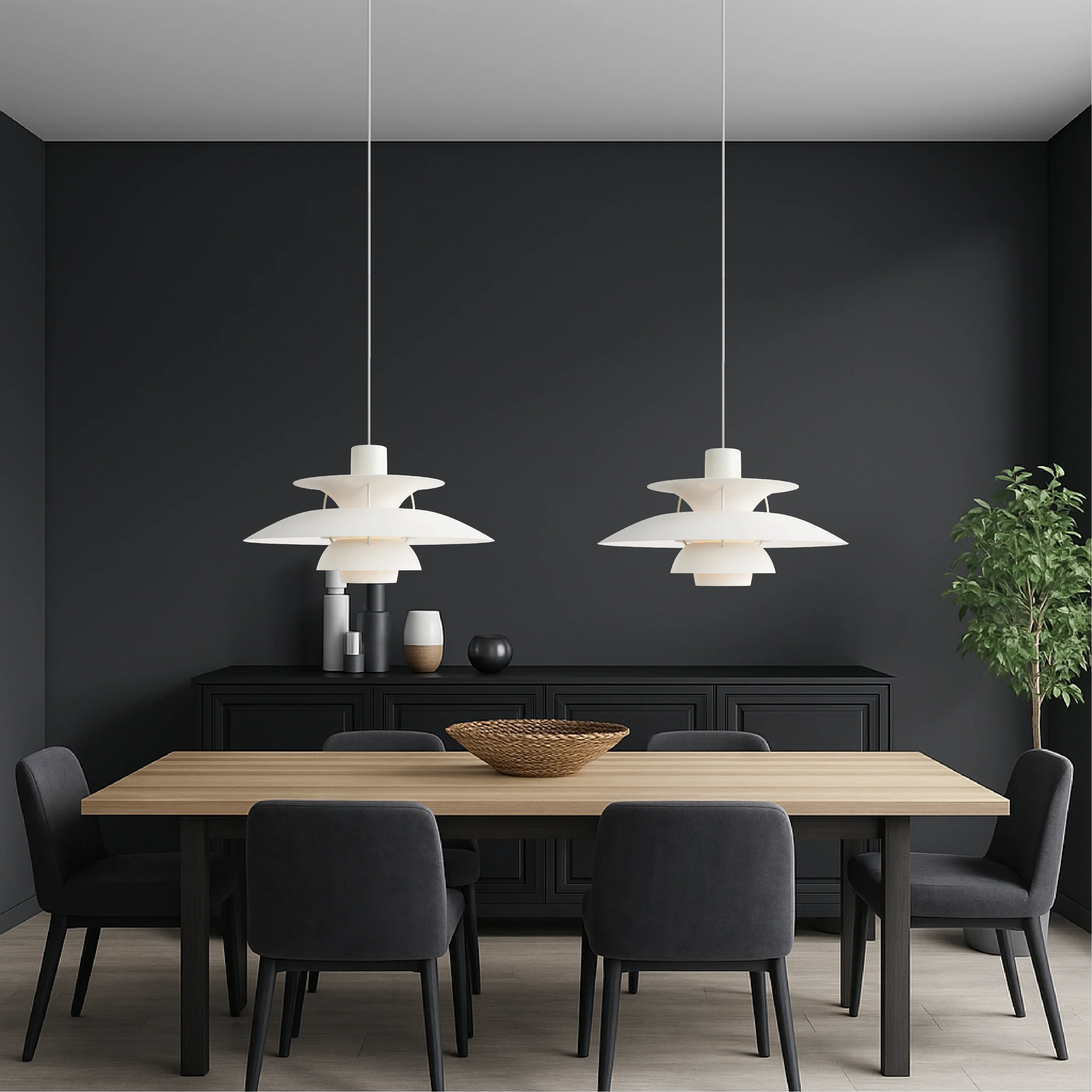 Layered Nordic Pendant Light with Sculptural Shade - Image 8