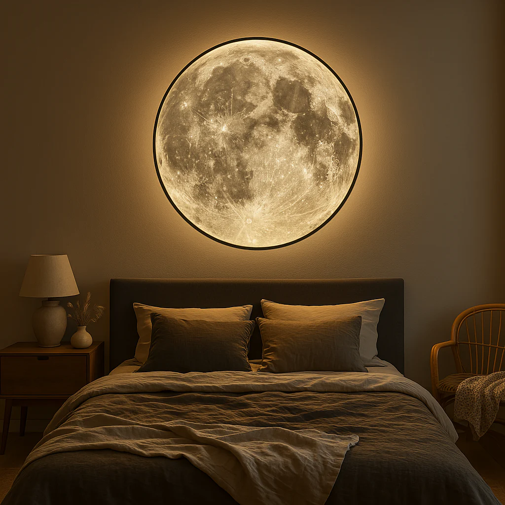 Moon Wall Lamp with Ambient LED Glow for Bedrooms - Image 3