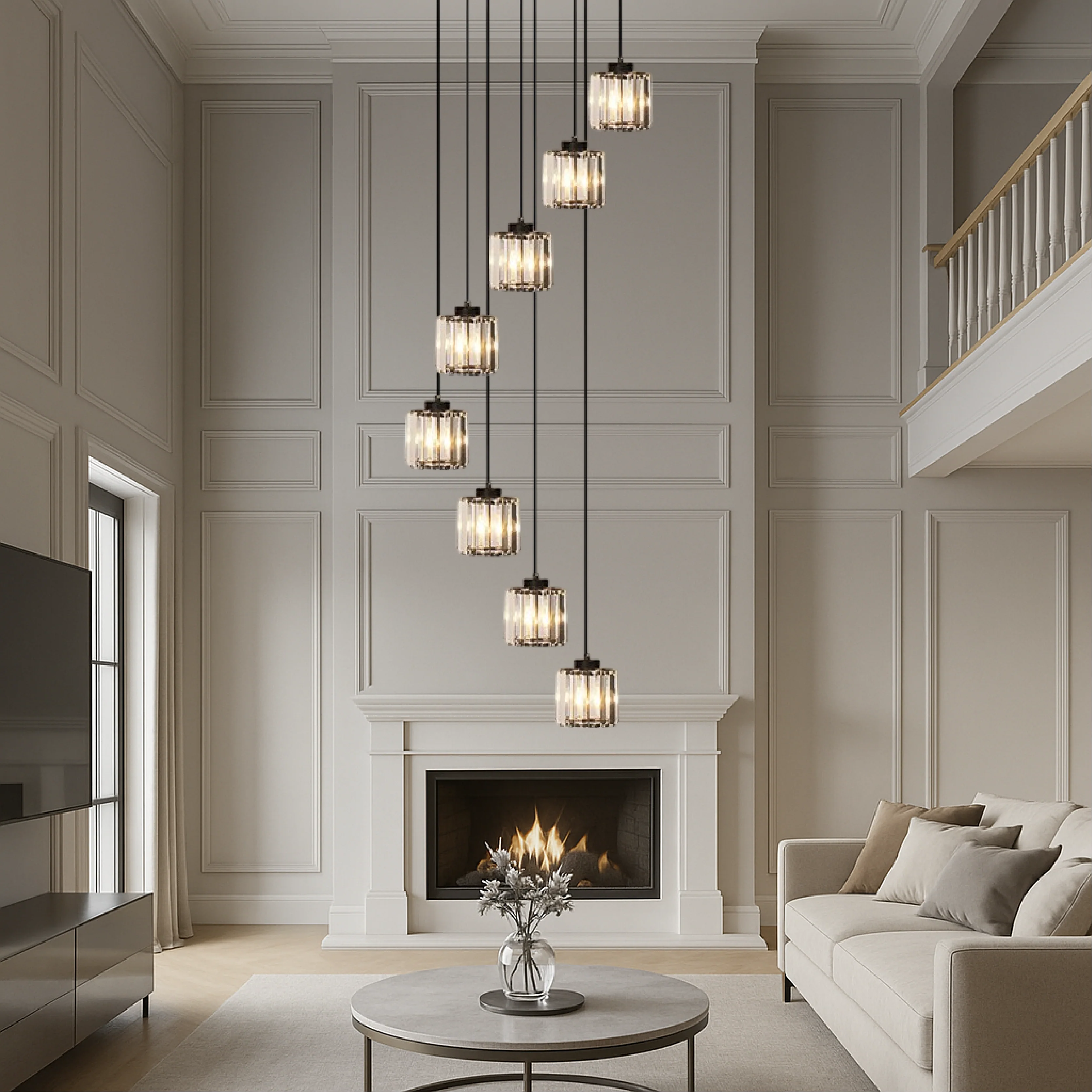 Staircase Chandelier Pendant Light for Modern Hallways - Image 5